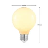 LED-lamppu E27 8W G80 2,700K himmennettävä, opaali, 2 kpl sarja