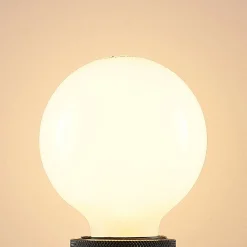 LED-lamppu E27 8W G80 2,700K himmennettävä, opaali, 2 kpl sarja