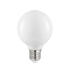 LED-lamppu E27 8W G80 2,700K himmennettävä, opaali, 2 kpl sarja