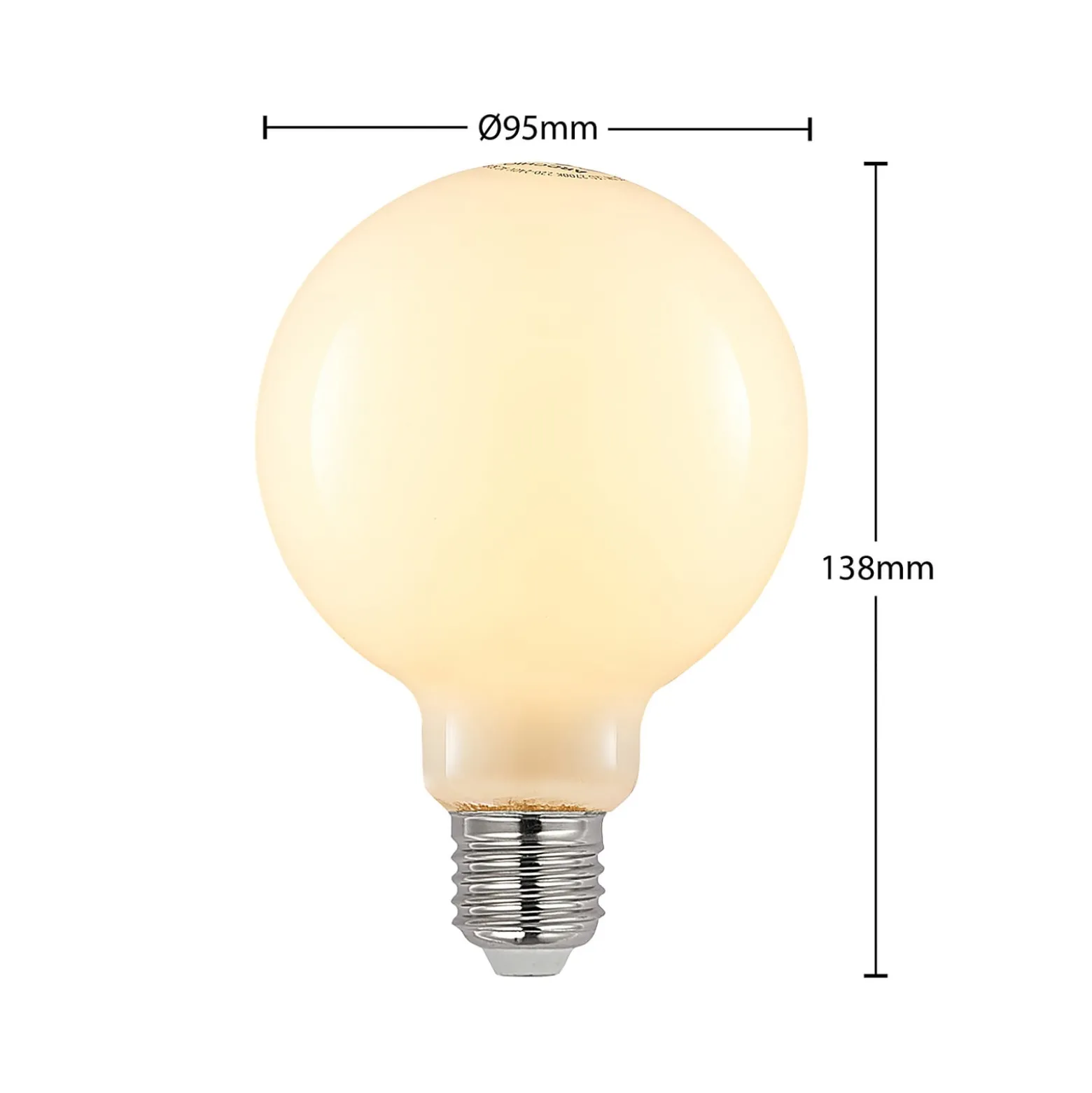 LED-lamppu E27 4 W 2700 K G95 Globe himmennettävä opaali 2 kpl
