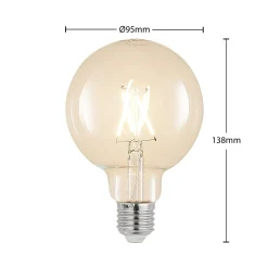 LED-lamppu E27 4W 2 700 K G95 globe kirkas 2 kpl