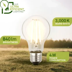 LED-lamppu E27 4W kirkas 3000K 840 lm EEK A 2er