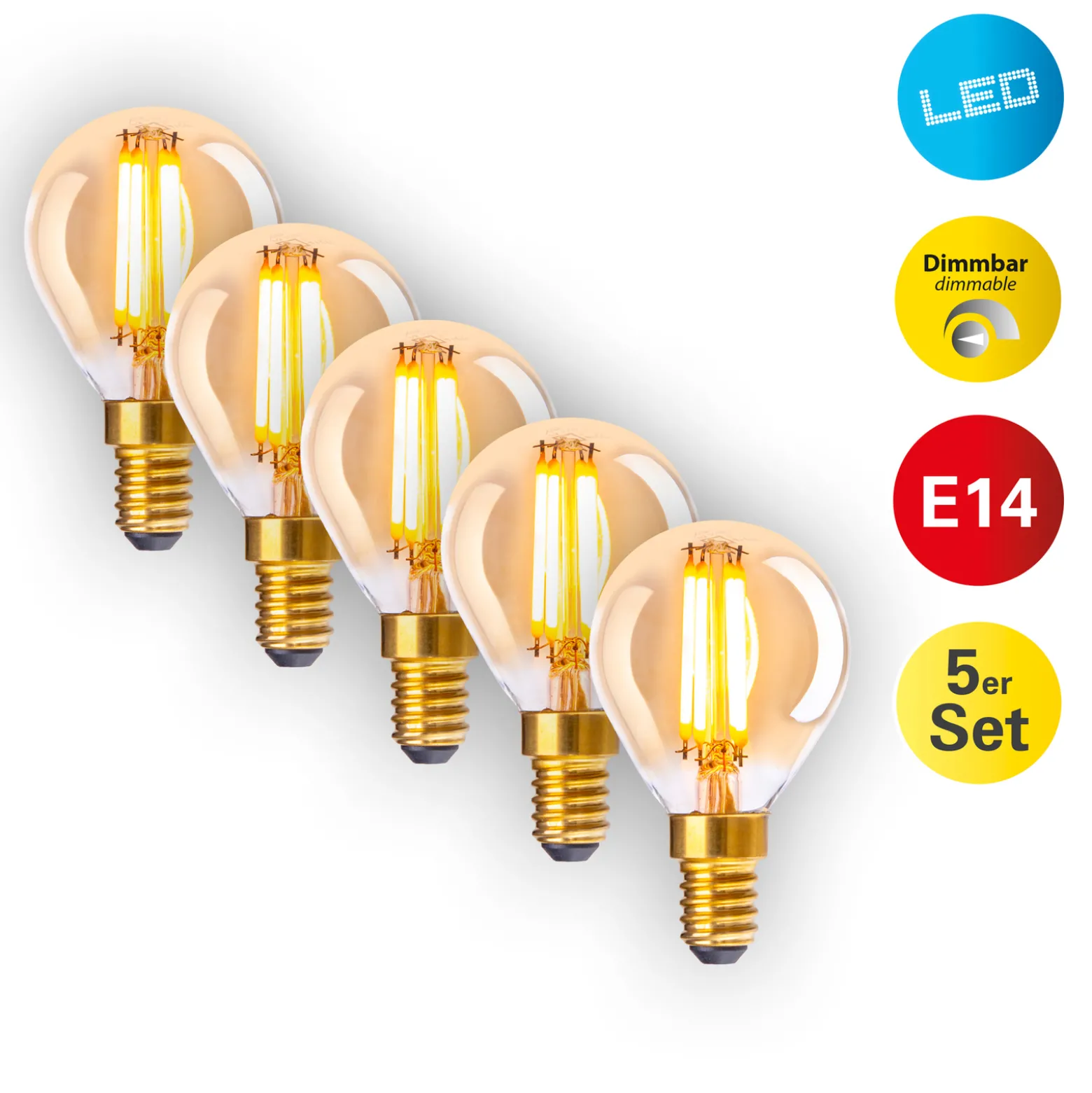 LED-lamppu E14 3,9W 313lm lämmin valk himmen. 5kpl