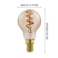LED-lamppu E14 4W P45 2,000K Filament amber himmennettävä