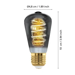 LED-lamppu E27 4W ST48 2,000K hehkulamppu savuinen hämärävalo
