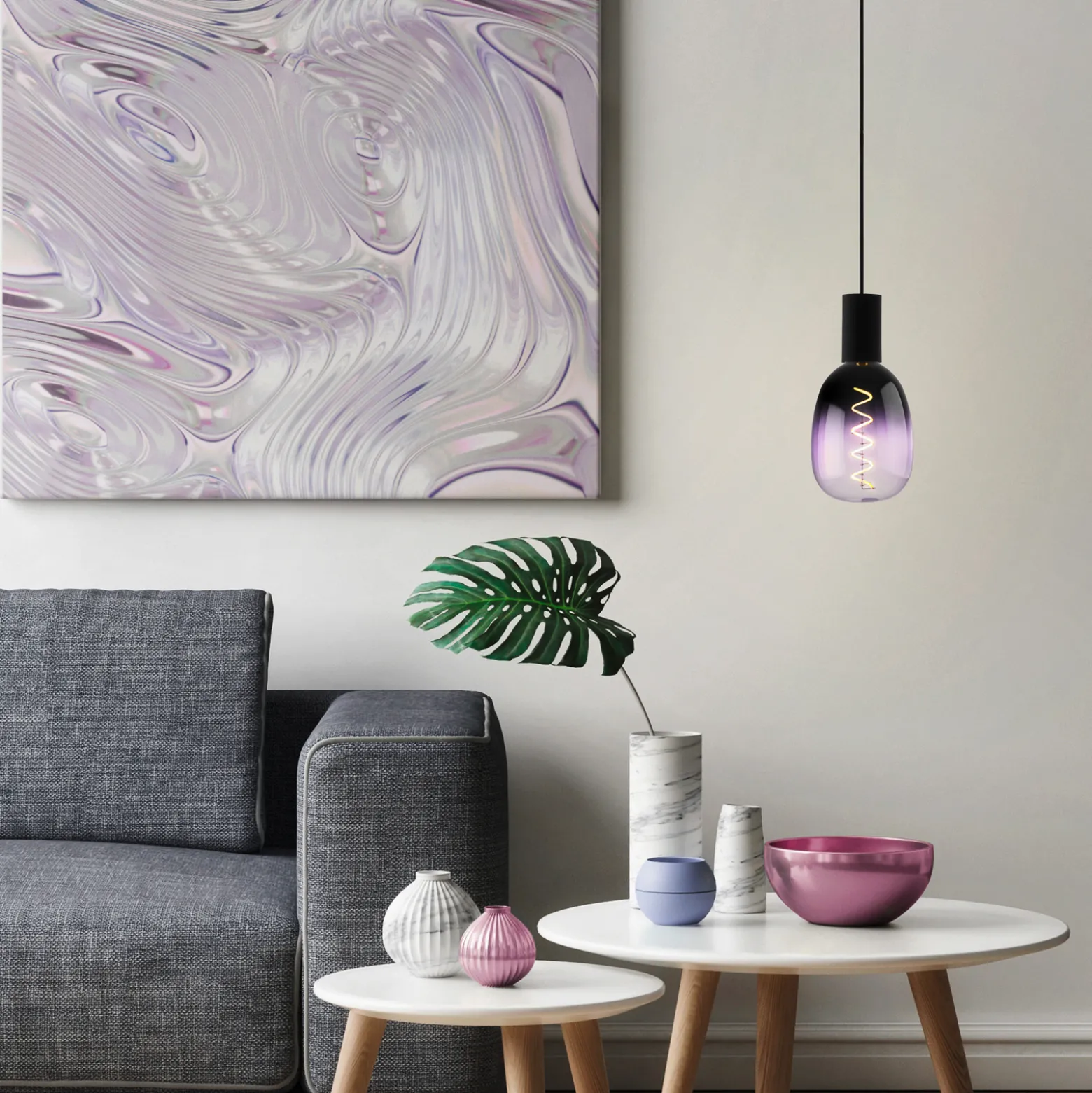LED-lamppu E27 4W T120 1,800K hehkulanka violetti himmeä