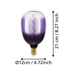 LED-lamppu E27 4W T120 1,800K hehkulanka violetti himmeä