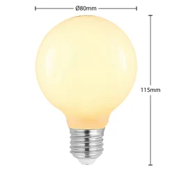 LED-lamppu G80 E27, 8 W, 2 700 K, opaali, himmennettävä