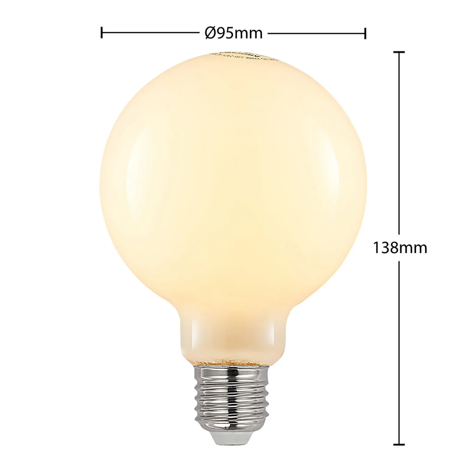LED-lamppu G95 E27, 8 W, 2 700 K, opaali, himmennettävä