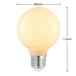 LED-lamppu G80 E27, 4 W, 2 700 K, opaali, himmennettävä