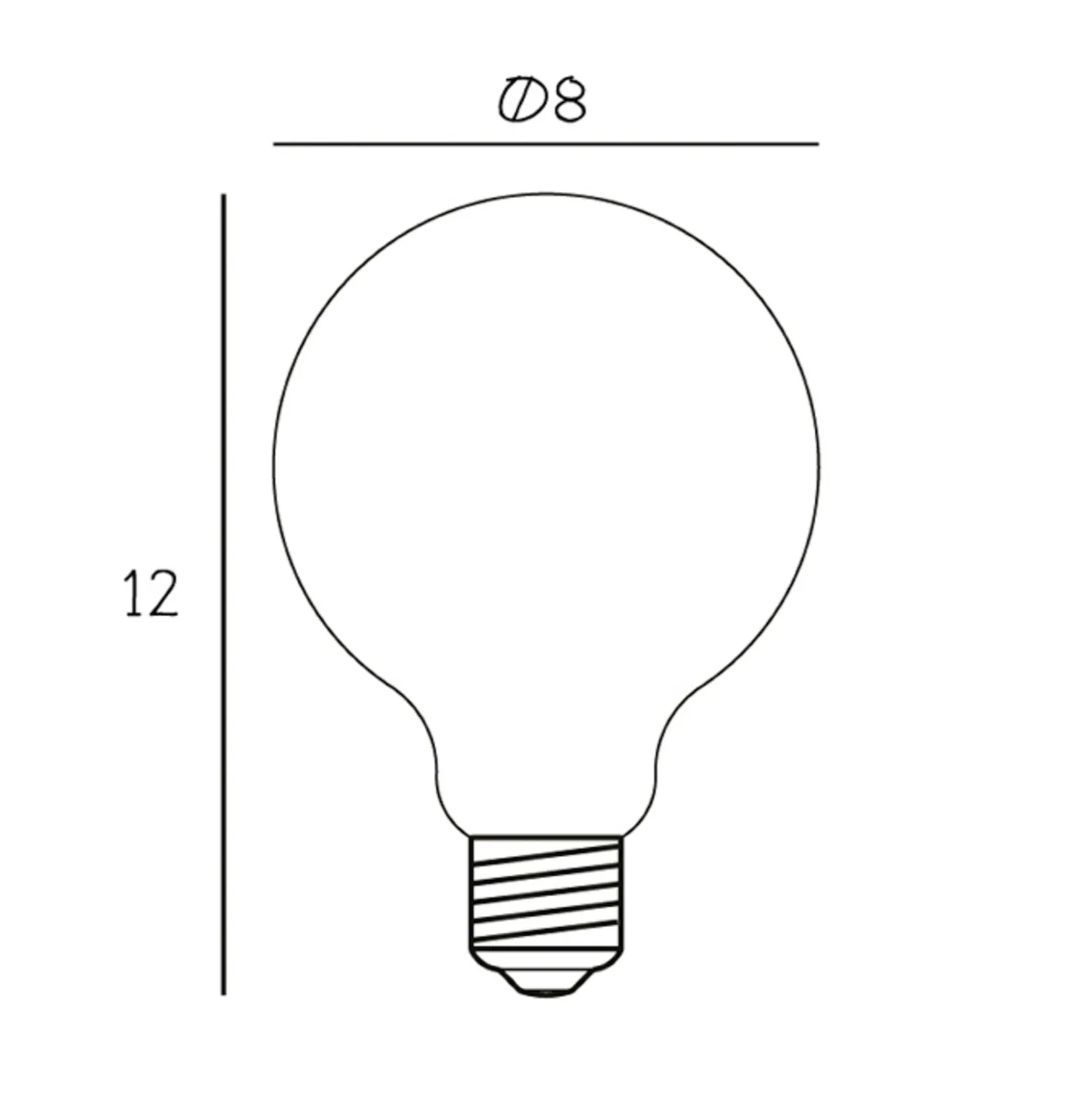 LED-lamppu Globe, E27, halkaisija 8 cm, himmeä 5,2 W 2 200 K