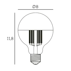 LED-lamppu G80, pääpeili, kulta, E27, 3,6 W, 2 700 K