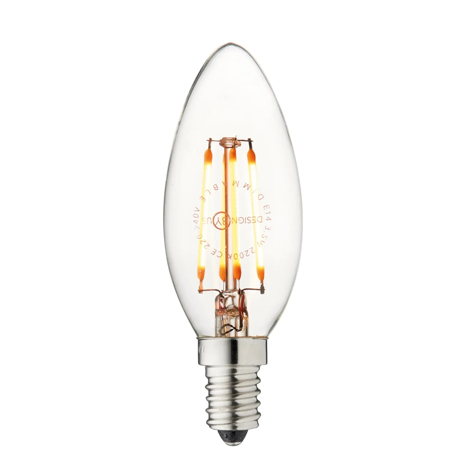 LED-lamppu, kynttilämalli, E14, 3,5 W, 2 200 K, hehkulanka, himmennettävä