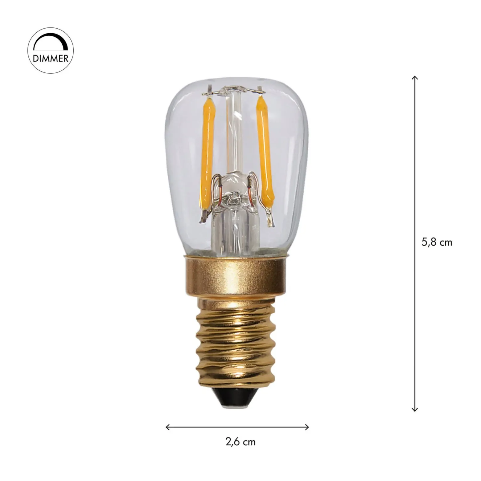 LED-lamppu Soft Glow, E14, 150 lm, 2,2 W, 2100 K, kirkas, himmennettävä.