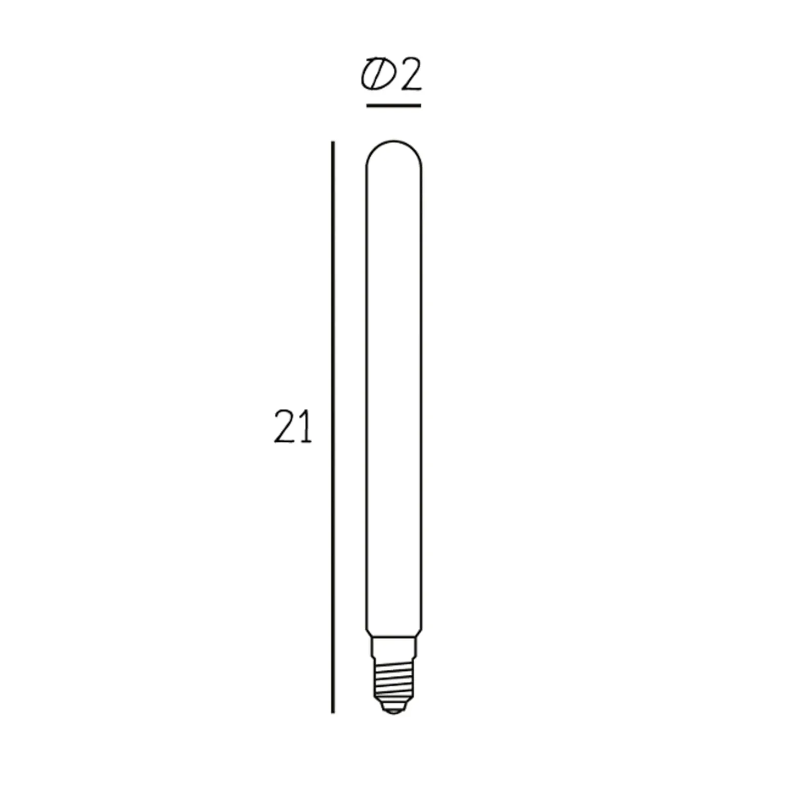 LED-lamppu Tube 210, matta E14 4,65 W 2 700 K himmennettävä