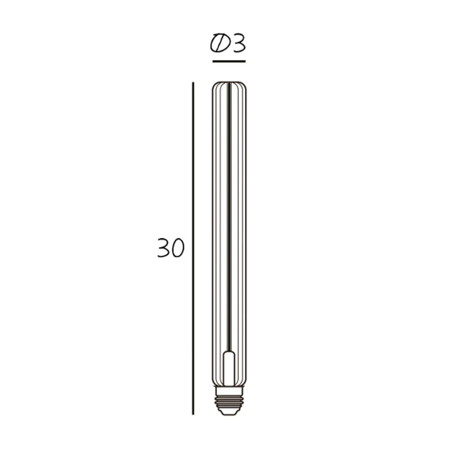 LED-lamppu Tube 300 Plissé, E27, 4,05 W, 2 200 K, himmennettävä