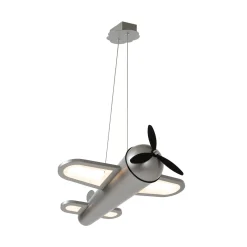LED-lastenhuoneen riippuvalo Fokker, harmaa Pituus 46 cm Metalli