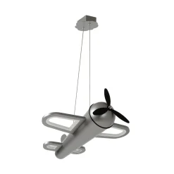 LED-lastenhuoneen riippuvalo Fokker, harmaa Pituus 46 cm Metalli