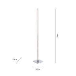 LED-lattiavalaisin Bella, suora, neliskanttinen jalusta, terästä