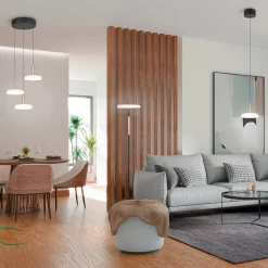 LED-lattiavalaisin Celeste valkoinen/ruskea 160 cm lasi/metalli Touchdim