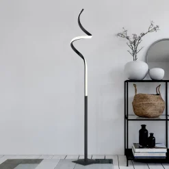 LED-lattiavalaisin Course, mattamusta, 3 000 K, korkeus 145 cm