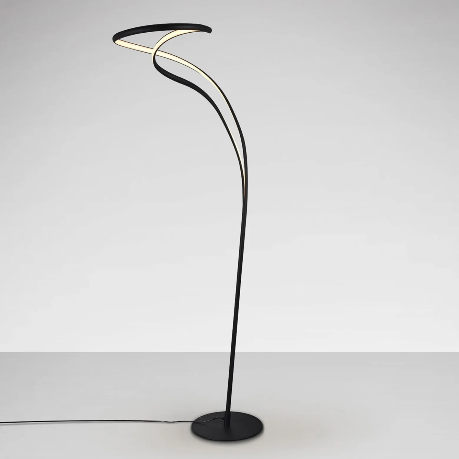 LED-lattiavalaisin Danza, himmennin, mattamusta, metalli, alumiini
