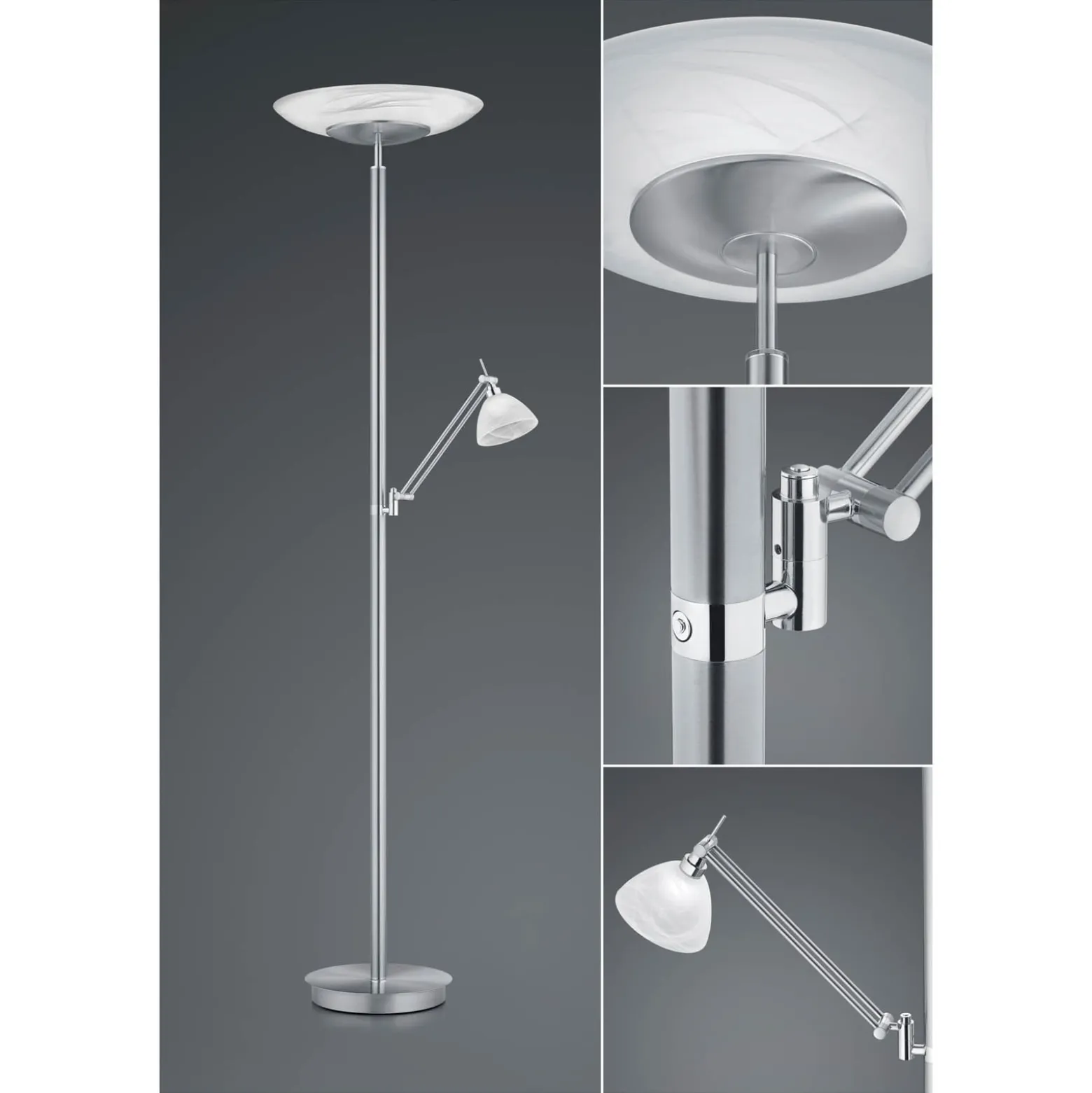 LED-lattiavalaisin Findus, 2-valoinen, nikkeliä