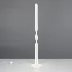 LED-lattiavalaisin Ginko, valkoinen mattapintainen, metalli, korkeus 110 cm