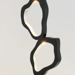 LED-lattiavalaisin Infernale, musta/hopea, 5-valo, rautainen