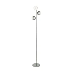LED-lattiavalaisin Marbles, krominvärinen, lasia, 152 cm korkea