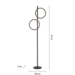 LED-lattiavalaisin Mini-Ritus, musta, rauta, 2 rengasta