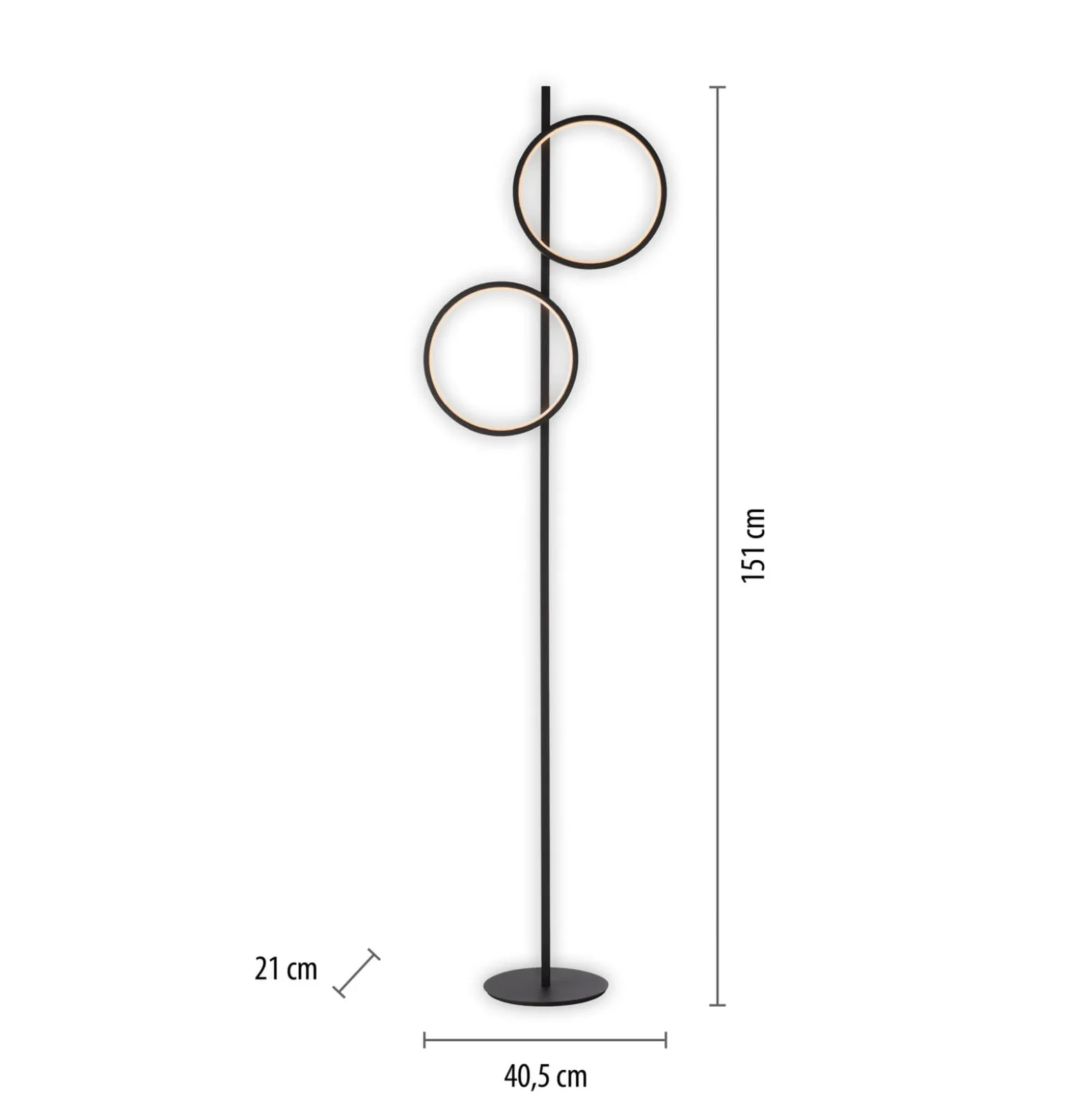 LED-lattiavalaisin Mini-Ritus, musta, rauta, 2 rengasta