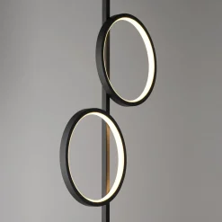 LED-lattiavalaisin Mini-Ritus, musta, rauta, 2 rengasta