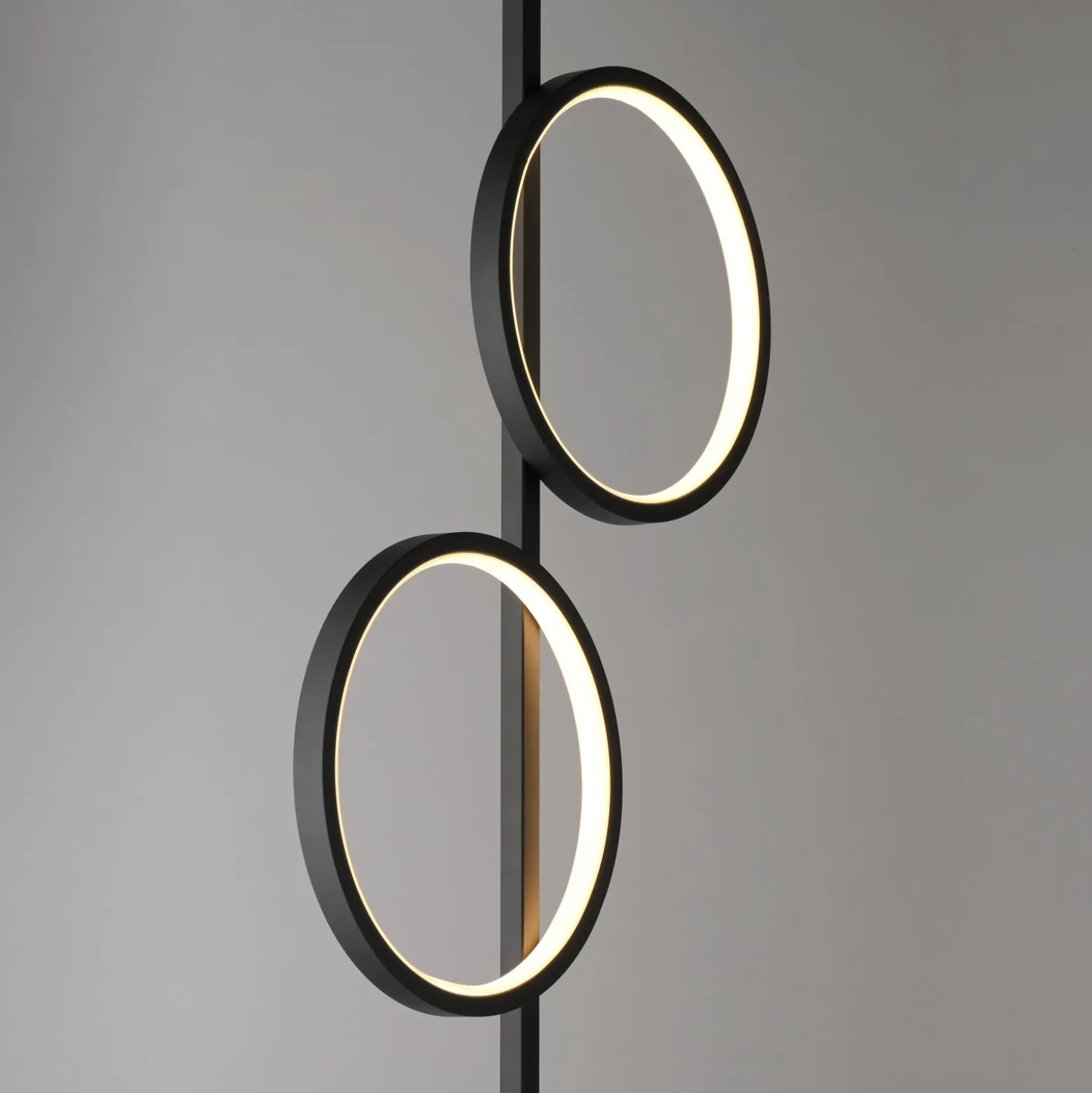 LED-lattiavalaisin Mini-Ritus, musta, rauta, 2 rengasta