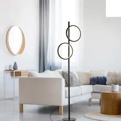 LED-lattiavalaisin Mini-Ritus, musta, rauta, 2 rengasta