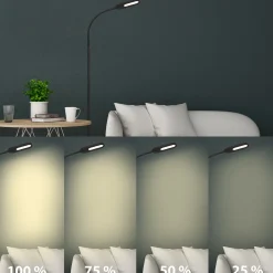 LED-lattiavalaisin Office Step, himmennettävä, musta