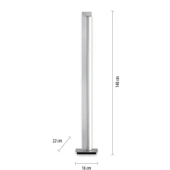 LED-lattiavalaisin PURE Lines, hopea, kaukosäädin, 140 cm
