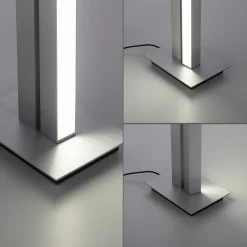 LED-lattiavalaisin PURE Lines, hopea, kaukosäädin, 140 cm