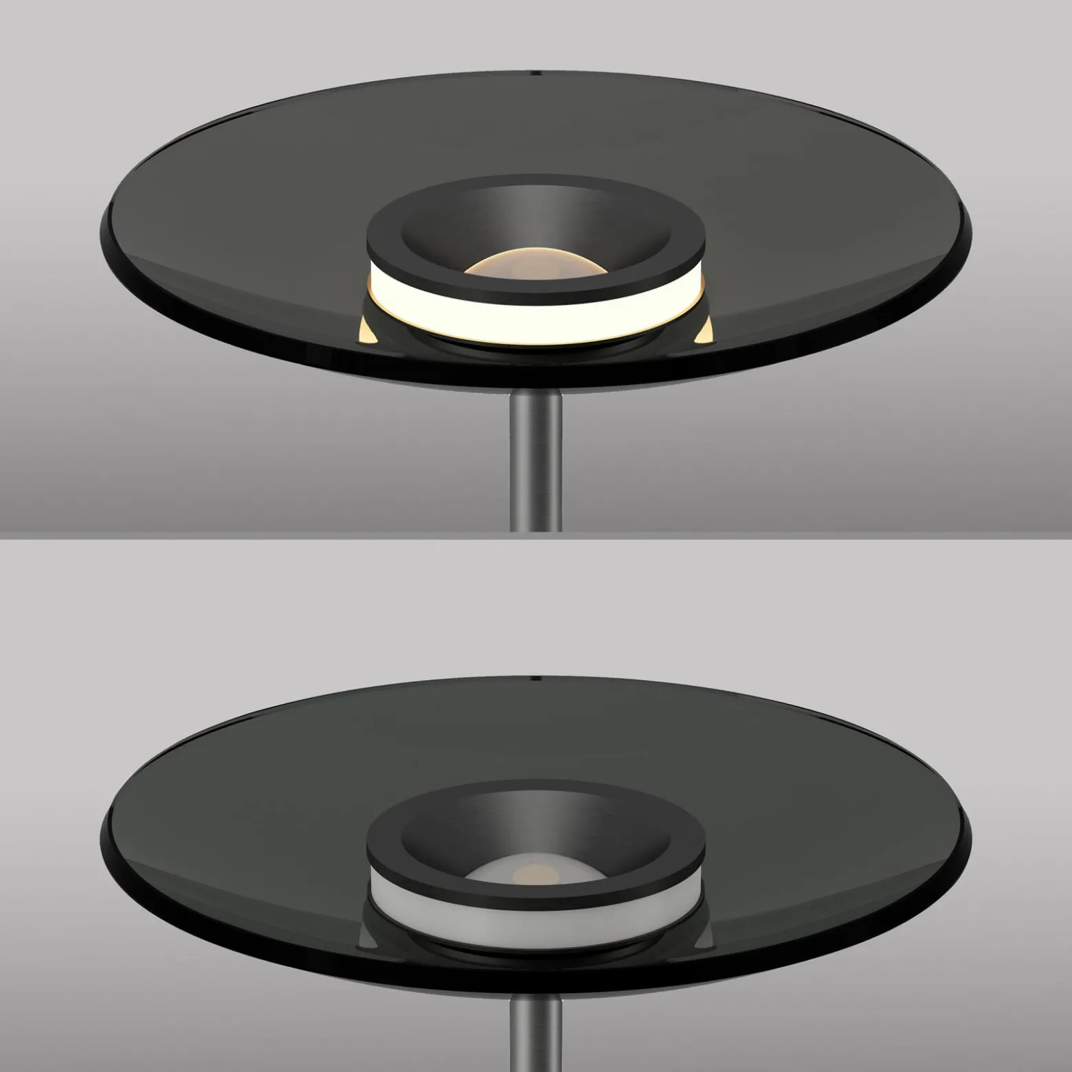 LED-lattiavalaisin PURE Moon, platina, savulasi, 180 cm
