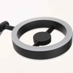 LED-lattiavalaisin Ringlux, musta, metalli, säädettävä
