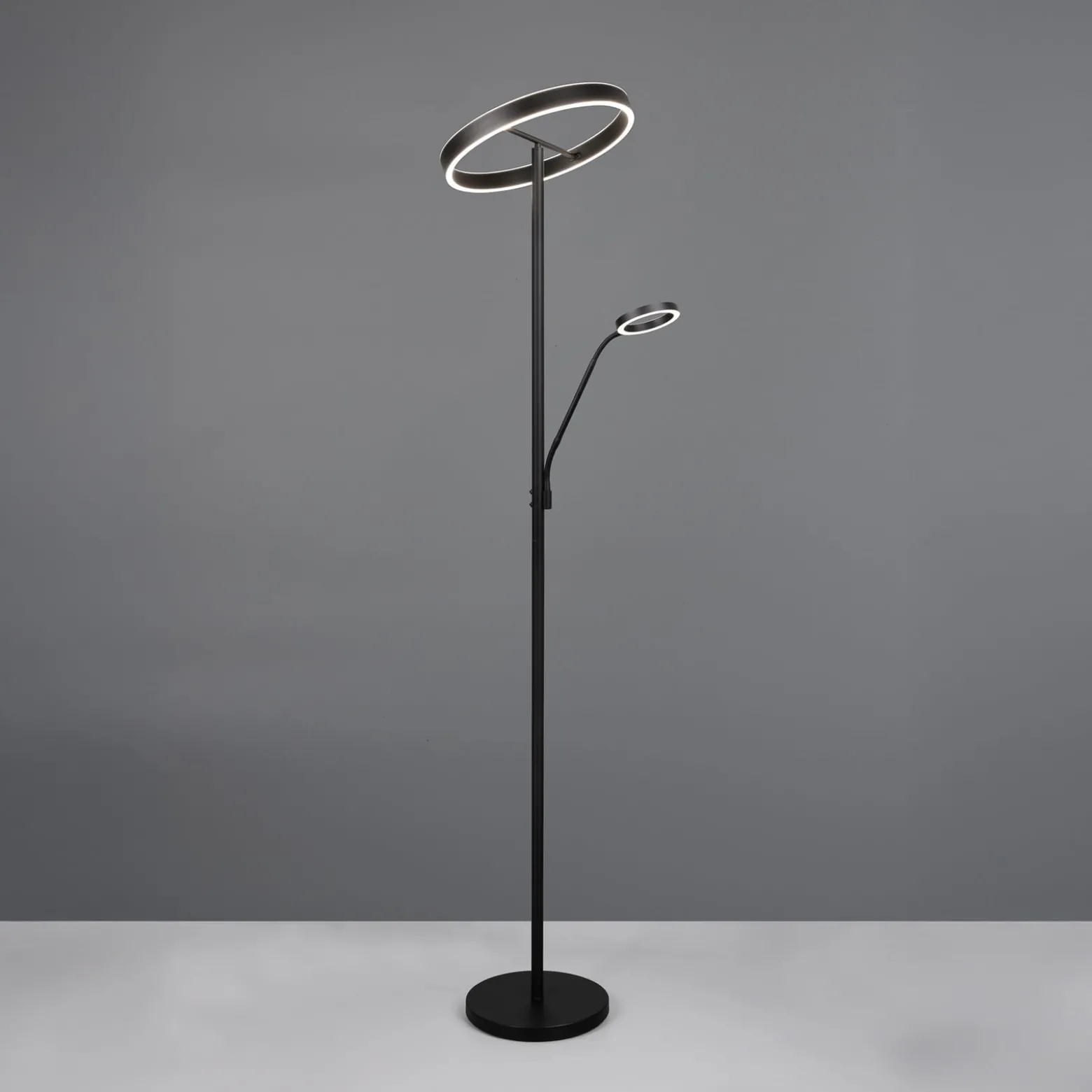 LED-lattiavalaisin Willis, musta, korkeus 180 cm metalli CCT-himmennin