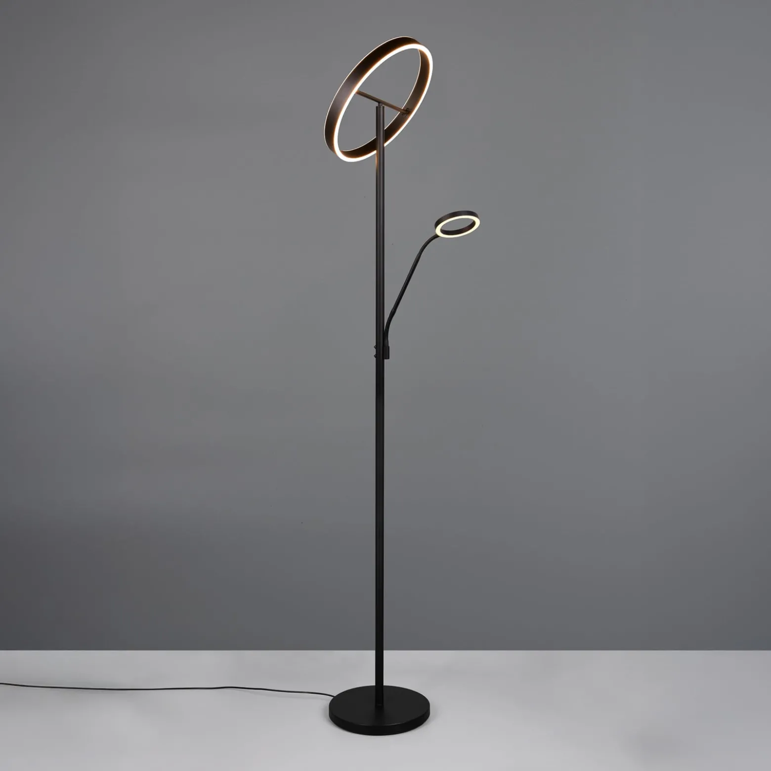 LED-lattiavalaisin Willis, musta, korkeus 180 cm metalli CCT-himmennin