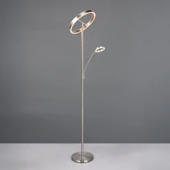 LED-lattiavalaisin Willis, nikkeli, korkeus 180 cm, metalli CCT-himmennin