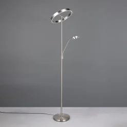 LED-lattiavalaisin Willis, nikkeli, korkeus 180 cm, metalli CCT-himmennin