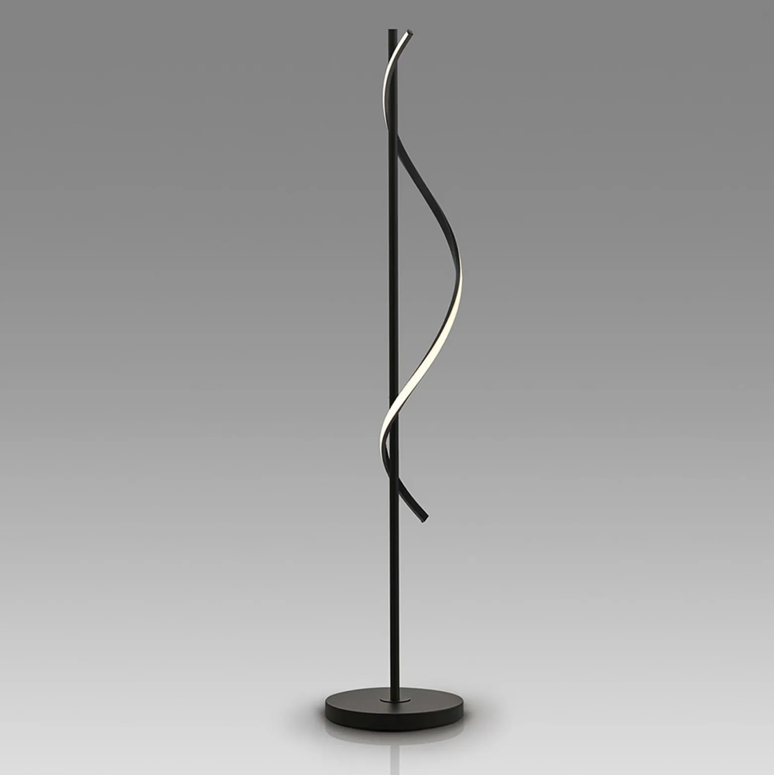LED-lattiavalo Boa, korkeus 170 cm, musta, metalli