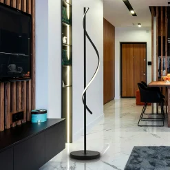 LED-lattiavalo Boa, korkeus 170 cm, musta, metalli