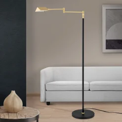 LED-lattiavalo Boston, Touch-Dim, musta/messinki