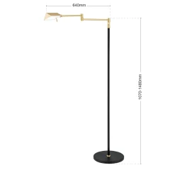 LED-lattiavalo Boston, Touch-Dim, musta/messinki