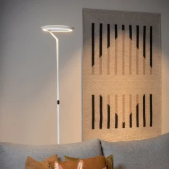 LED-lattiavalo Celeste, valkoinen, korkeus 174 cm, metalli