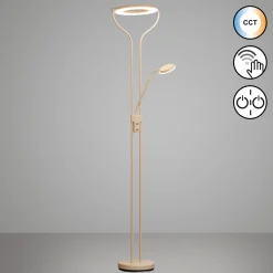 LED-lattiavalo Davos, hiekanvärinen, korkeus 180 cm, 2-lamppuinen, CCT